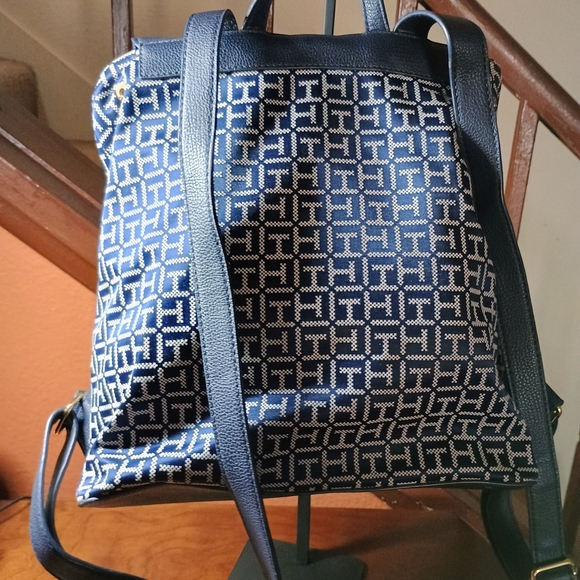 Tommy Hilfiger Blue and Red Monogram Backpack - Picture 2 of 8